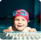 child in swimming pool